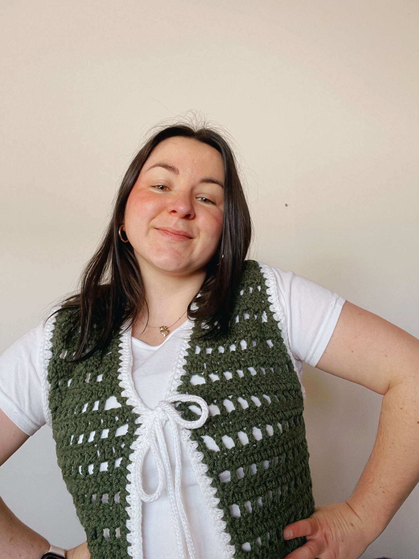 Hand crocheted sweater vest - Thrifted Yarn