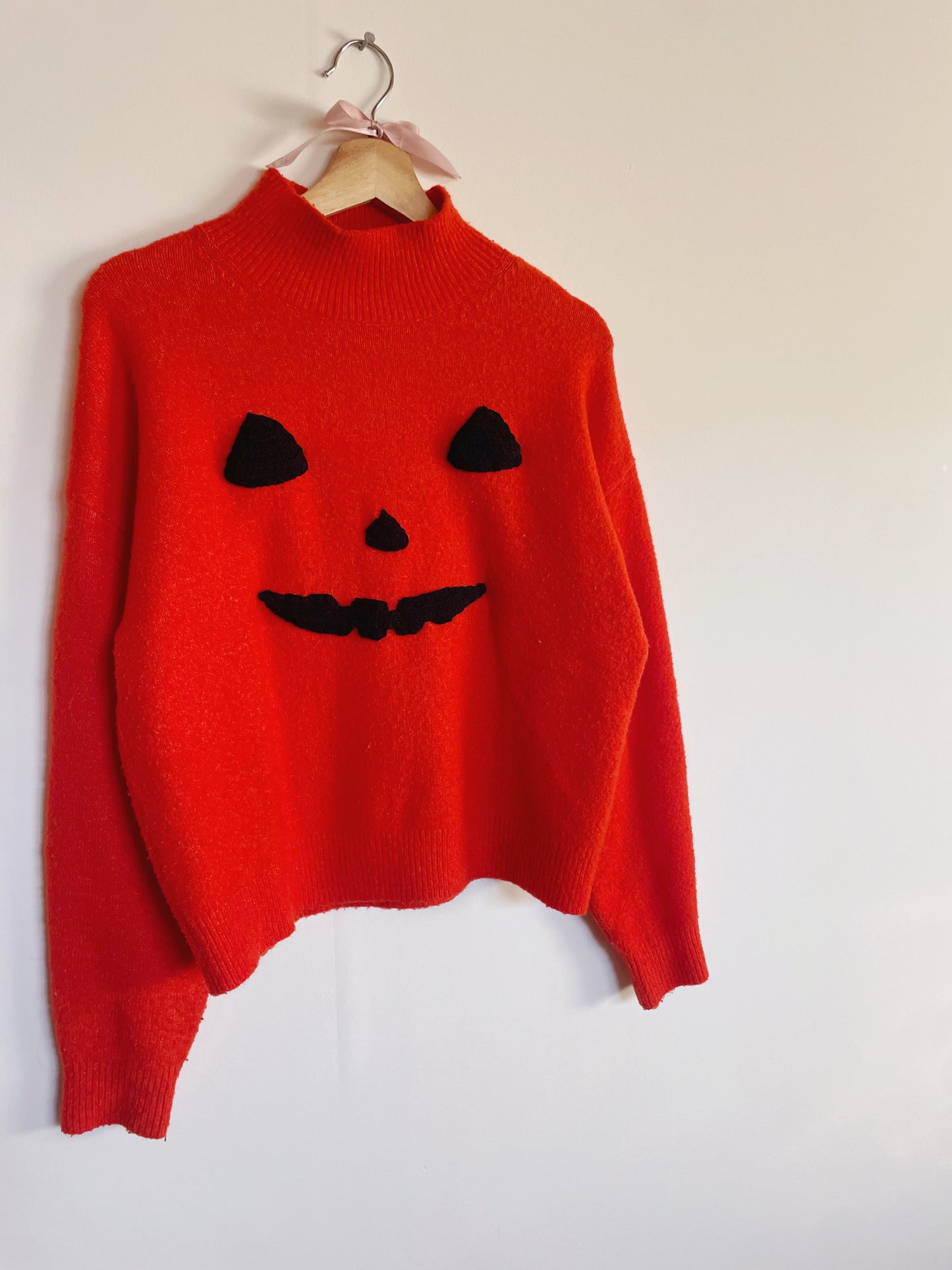 Pumpkin Upcycled Sweater Crocheted