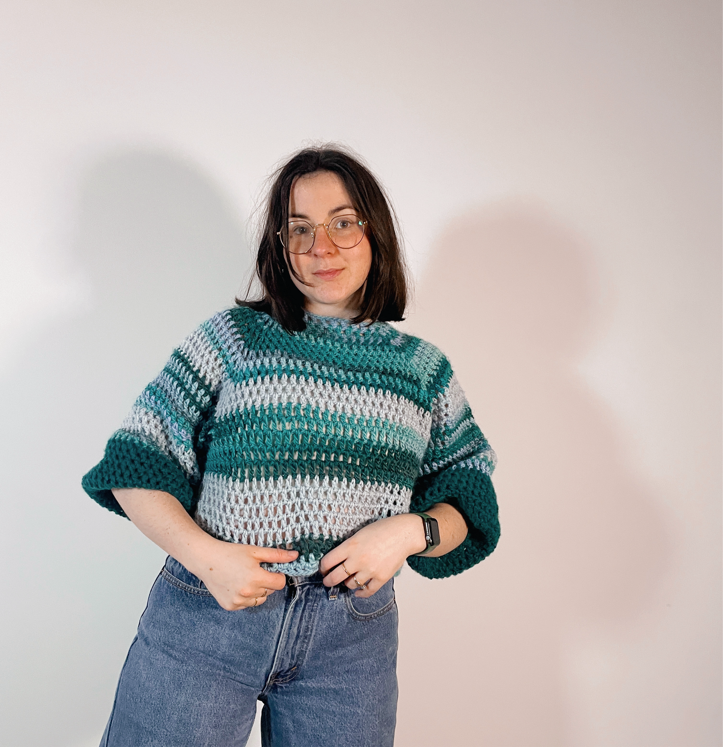 Hand crocheted sweater - Thrifted Yarn