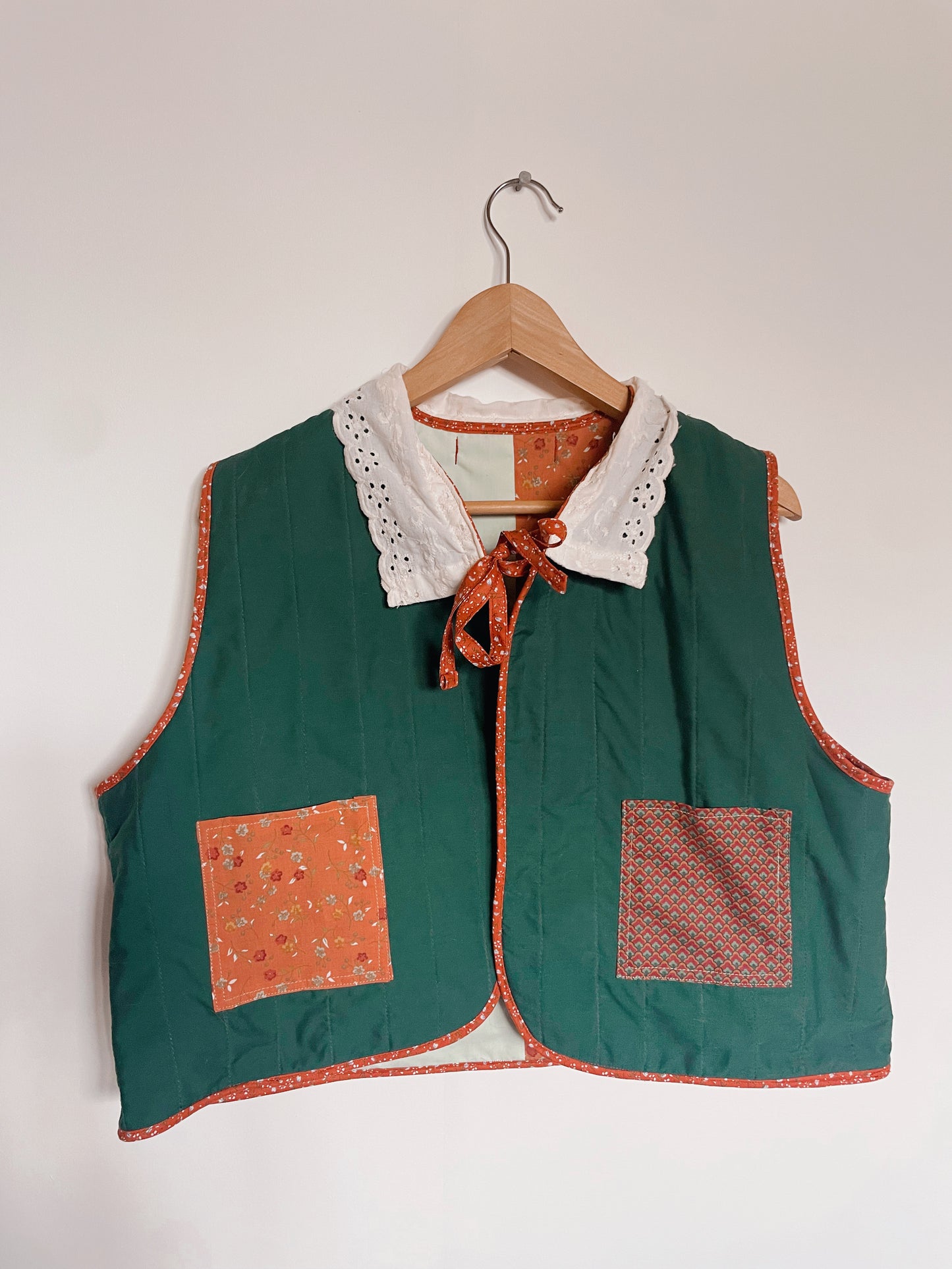 Green quilted vest x Fil à Retordre