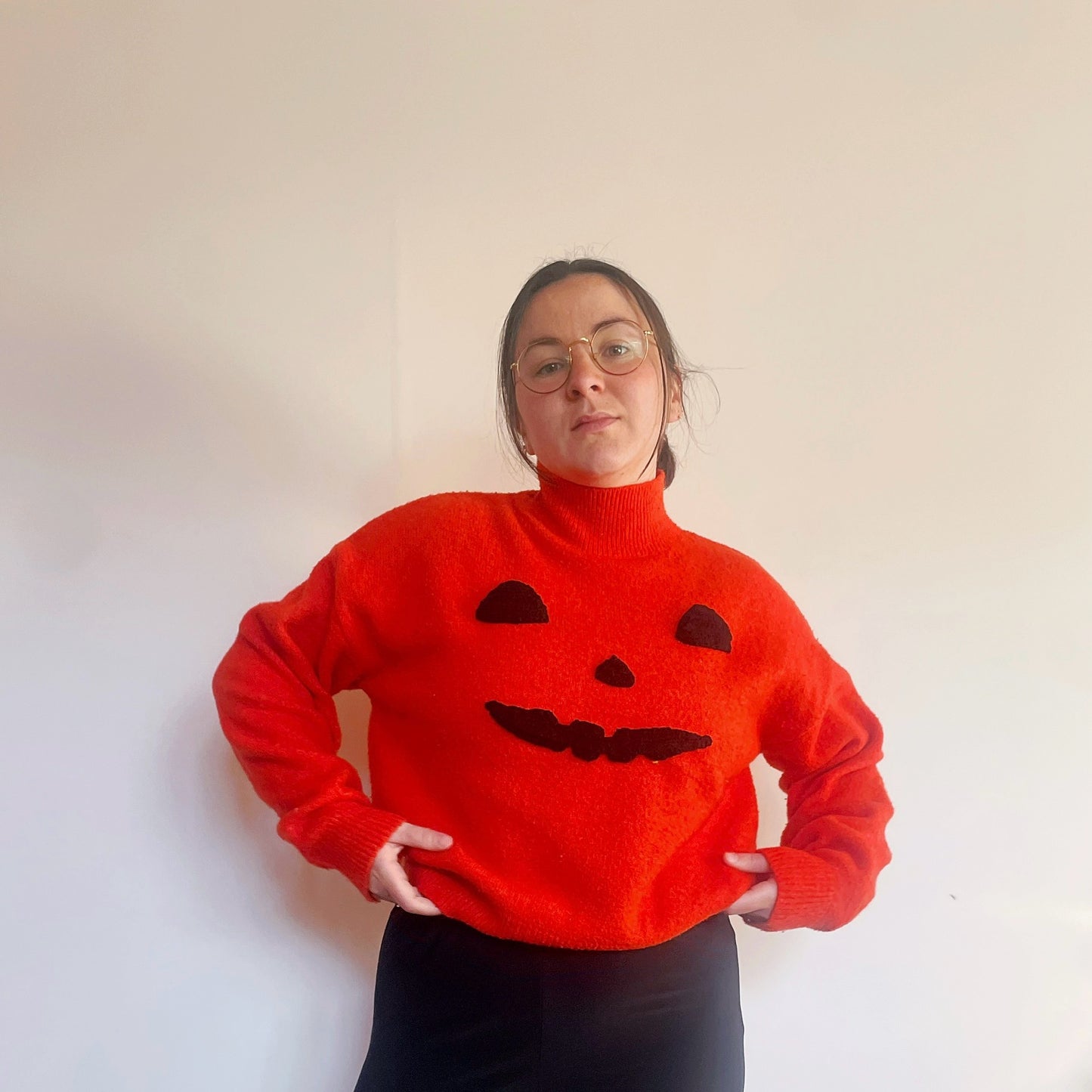 Pumpkin Upcycled Sweater Crocheted