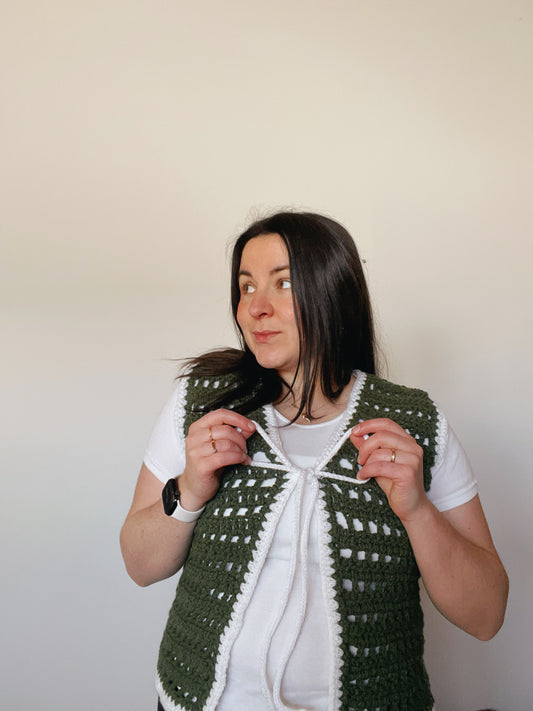 Hand crocheted sweater vest - Thrifted Yarn